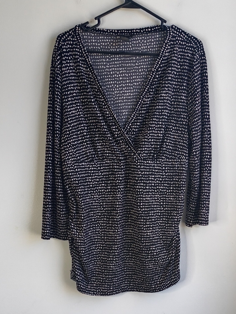 Ann Taylor Black and White Dot Print Top